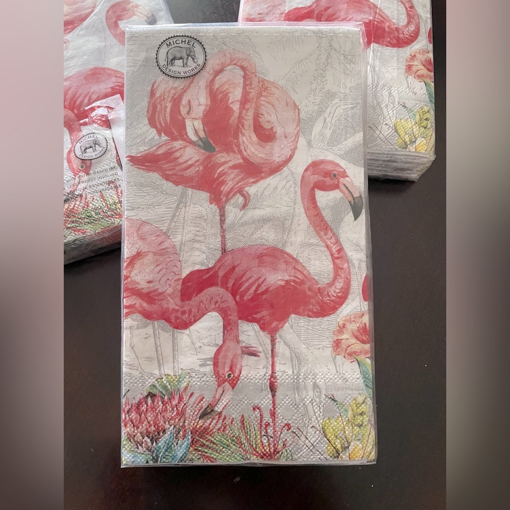 Michel Design Works Flamingo hostess napkins 1 pack